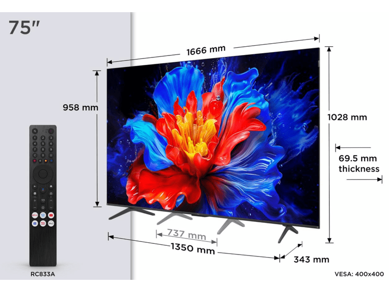 TCL 75P8K TV